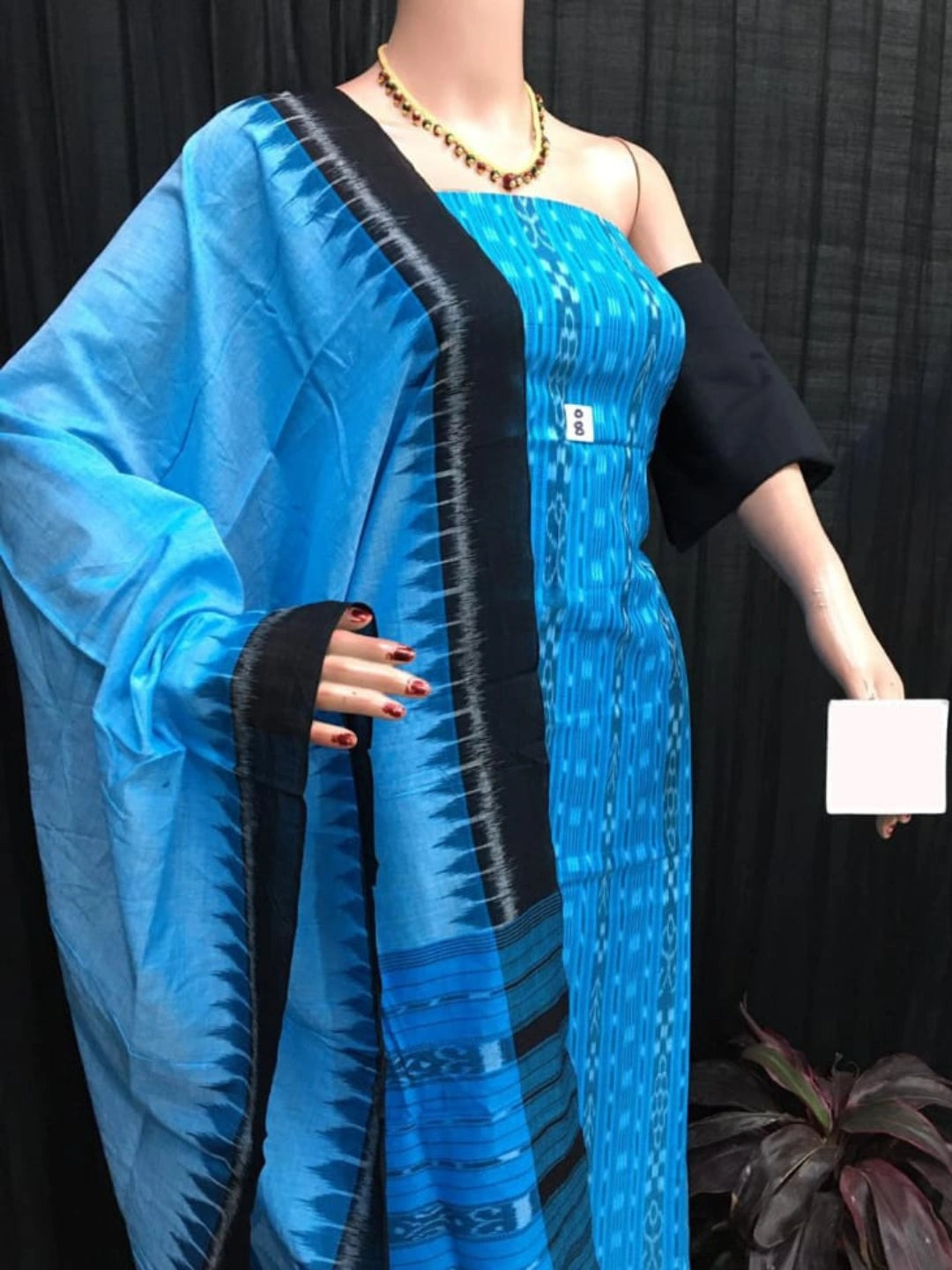 Sambalpuri handloom Design ladies dress material Redbrown