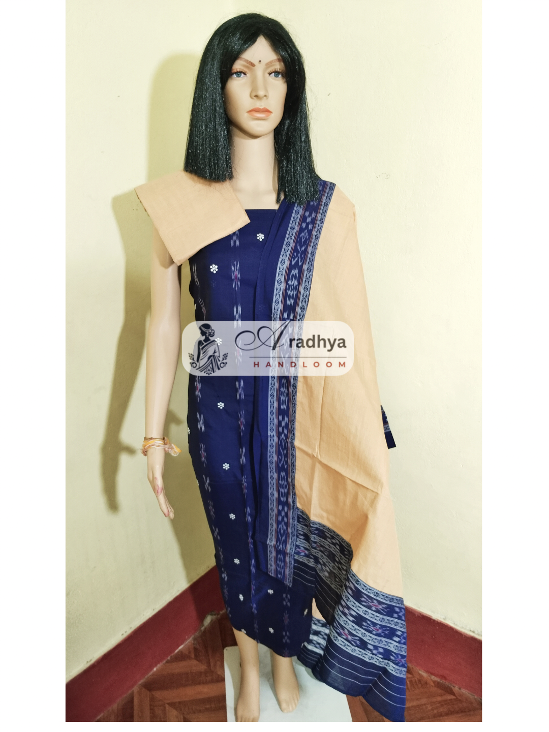 Tani buti Patchwork Design ladies dress material Yellow - Blue