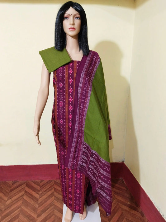 Pasapali Patchwork Design ladies dress material  pink red