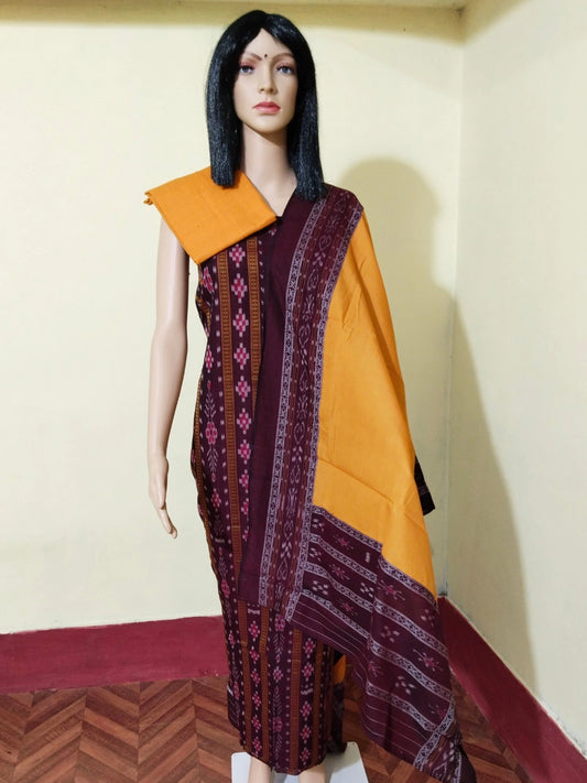 Pasapali Patchwork Design ladies dress material  yellowbrown